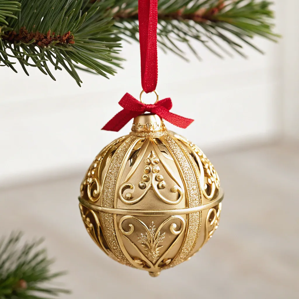 Classic charm gold Christmas ornament