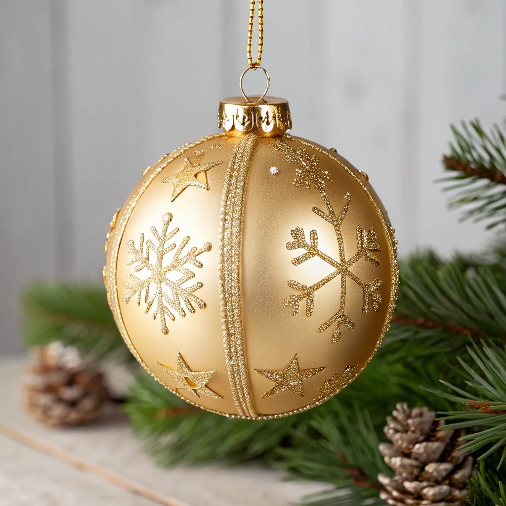 Elegant gold Christmas ornament